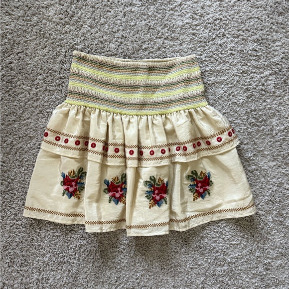 See And Be Seen Dresses & Skirts - See and Be Seen Embroidered Mini Skirt in Cream